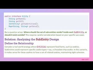 Suggestions for Effective Java Class Design: Entity and SubEntity Interface Management