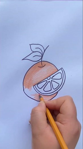 How to Draw a Cute Orange 🍊 | Easy Drawing for Kids & Beginners