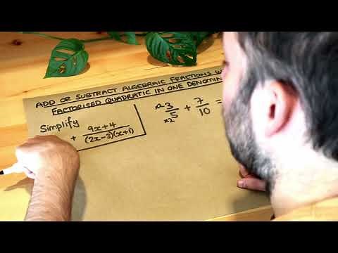 Add or subtract algebraic fractions with a factorised quadratic in one denominator.