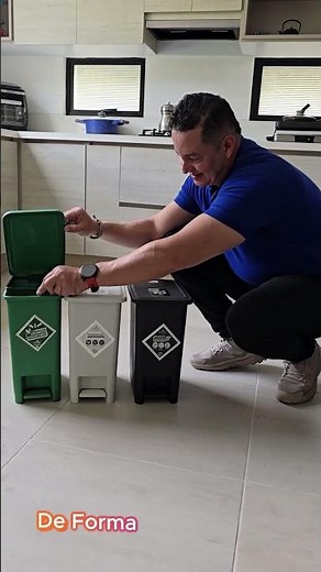Punto ecológico de 12Lts con 3 canecas de reciclaje con pedal Mega Shop TV #canecas