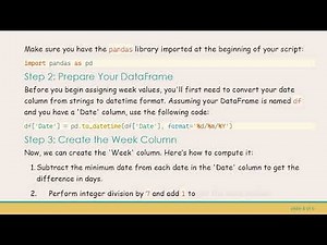 Looping Through Dates: Assigning Weekly Numbers in Python Using pandas