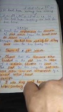 Past Perfect Continuous Tense Usages with examples