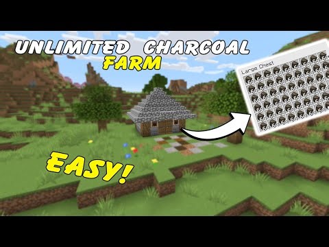 Minecraft: How to Build EASY AUTO Charcoal Farm ( Tutorial 1.21+ )
