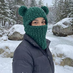 Chunky Crochet Balaclava Pattern With Bear Ears | Cozy Hood Scarf PDF | Beginner Friendly | Instant Digital Download | Ski Mask Pattern - Etsy Australia