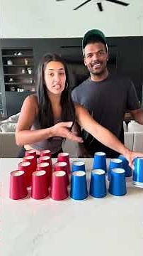 Who can stack and unstack the cups faster🤣🤣