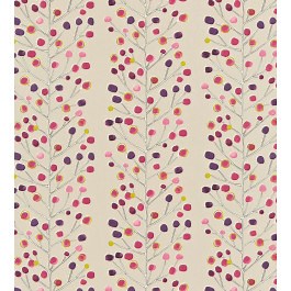 Berry Tree Fabric - Mink / Plum / Berry / Lime
