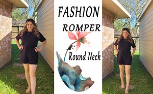 Watch O Neck Casual loose short jumpsuit on Amazon Live