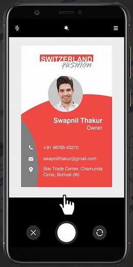 Scan and Save Visiting Card as a Contact to your Phonebook