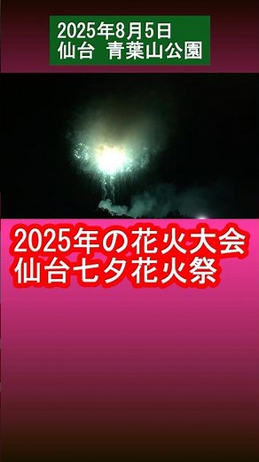 【2025年の花火大会】仙台七夕花火祭 青葉山公園から 仙台 宮城 東北 2025/08/05