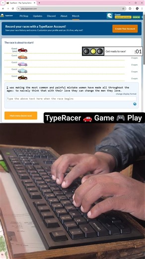 I Completed Your Challenge, Brother. 😃 | 87 WPM TypeRacer Game Play On Computer #raushantypingmaster