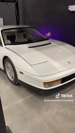 Classic White Ferrari Testarossa Luxury Car