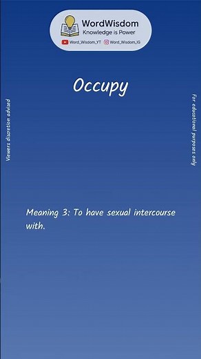 What does "Occupy" mean? | English vocabulary shorts | #occupy #wordwisdom