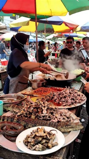 Penjualan Masakan Kodok dan Ular di Pasar Tradisional — Ramai Pembeli dan Suasana Ekstrem!