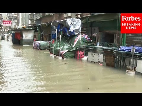 RAW VIDEO: Super Typhoon Ragasa Causes Flooding As Its Violent Winds Tear Through Southern China