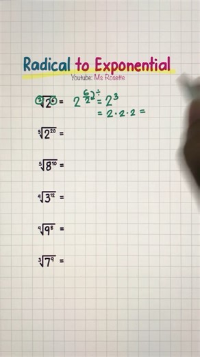 75K views · 1K reactions | Convert Radicals to Exponents in Seconds! ⚡ #mathlove #radical #mathematics | Math Love | Facebook