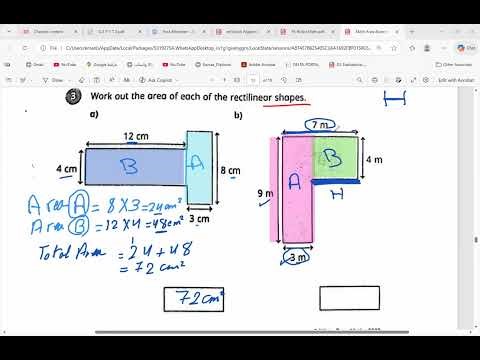 1) Math Year 5 British Final Revision Area, Perimeter Complex Shape