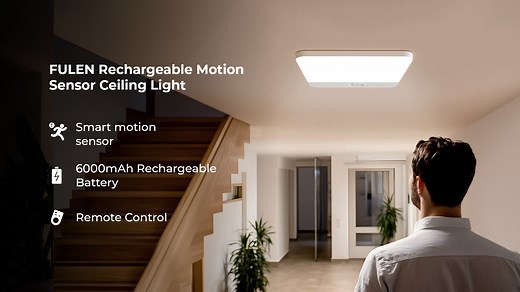 Watch FULEN Motion Sensor Ceiling Light User Guide on Amazon Live