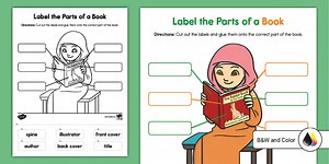 Early Childhood Label the Parts of a Book Cut and Paste Worksheet