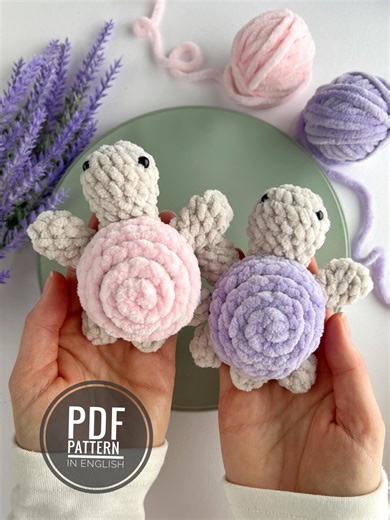 No Sew Crochet Turtle Plush Keychain Pattern Amigurumi Crochet Sea Animals Car Hanger Kawaii Keychain Plush Bag Charm - Etsy