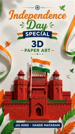 Independence Day Special Craft /DIY 3D Paper Art /15 August Paper Craft /Easy Patriotic Craft#shorts
