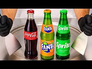 Coca-Cola, Fanta & Sprite — Ice Cream Rolls | satisfying visual ASMR