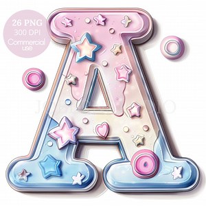 Cute Alphabet Letter Clipart Bundle 26 High Quality Png,watercolor Baby Letter,printable Stickers,digital Download,digital Paper Craft| 493 - Etsy