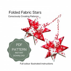 Scandinavian Folded Fabric Star Digital Pattern, Christmas Decoration Tutorial, Christmas Craft Pattern, DIY Folded Fabric Star Template - Etsy Australia