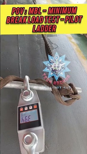 MINIMUM BREAK LOAD TEST PILOT LADDER 🪜 ⚓🚢 LIFE 🧬#marine #ship #life #coc #crew #coc #work