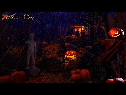 Graveyard Keeper's House Halloween Ambience With Relaxing Rain and Thunderstorm Sounds
