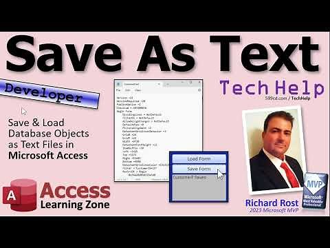 Save & Load Database Objects as Text Files in Microsoft Access