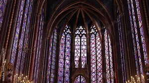 Interior View of Sainte-Chapelle, a Gothic Style Royal Chapel in the Centre of Paris.