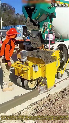 거푸집 없이 자동으로! 기계로 콘크리트 경계석 단숨에 타설하는 방법 #concretecurb #slipform #construction