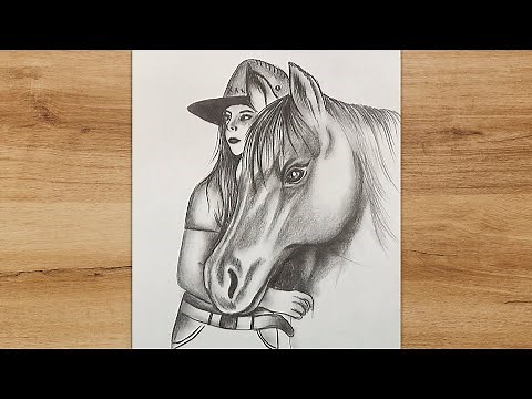 How to Draw a Girl with a Horse | Step by Step Drawing Tutorial