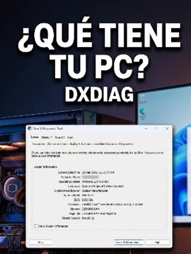 ¿QUIERES VER LOS COMPONENTES DE TU PC? 👀 ¿Quieres ver los componentes de tu PC? 👀 Con DXDIAG puedes consultar información del sistema, procesador, memoria, pantalla y otros datos de tu ordenador directamente desde Windows. Guárdalo para cuando necesites comprobar las especificaciones de tu PC. 💻 #PCGaming #Windows #Directx #Componentes #pctips