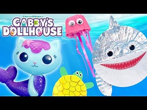 🌊 Making Baby Box's Underwater Kitten Crafts! 🐠🐙 | GABBY'S DOLLHOUSE TOY PLAY ADVENTURES