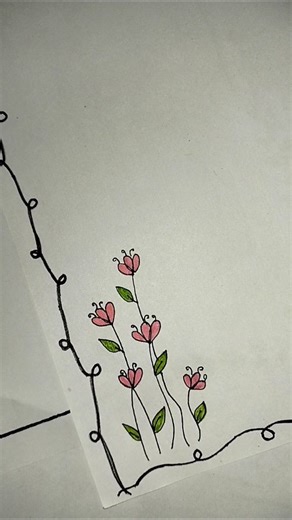 floral border design/ easy design #craft #art