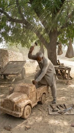 Old Man Turns Wood Into Luxury Car | Amazing Wood Carving Transformation 😱🔥