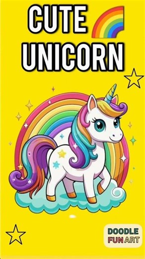 Cute Unicorn with Rainbow 🌈🦄 | Easy Drawing for Kids | Magical Fantasy Art