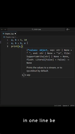 How can you swap values of two variables without a third variable? #coding #learnpython #pythontips