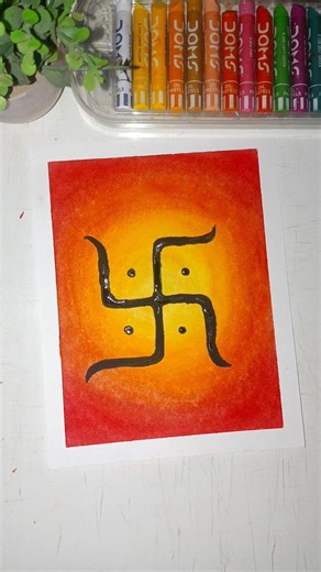 ‎Swastik Symbol Drawing for Peace & Positive Energy🙏 | Easy Oil Pastel Art