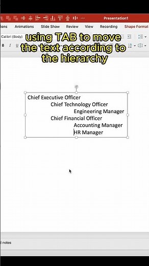 Organizational chart in PowerPoint