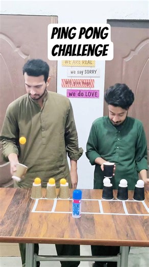 Ping pong challenge guess the Winner 😂 #challenge #viral #fun