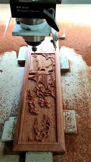 Chinese Style Wood Carving: Landscape Relief Masterpiece #WoodArt #CNElement #CarvingMachine #cnc