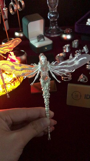 🧚‍♀️✨ Enchanted Dragonfly Fairy Scepter | A Perfect Blend of Fantasy & Mystery #DragonflyFairy #MagicScepter #FantasyVibes #StatementJewelry #HandmadeSilver #MysticEnergy #UniqueDesign #FairyTaleWorld #EtherealStyle #TikTokTrending