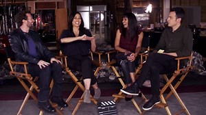 What did TJ, Michaela, Tamara and John take from the Bones set? | Bones