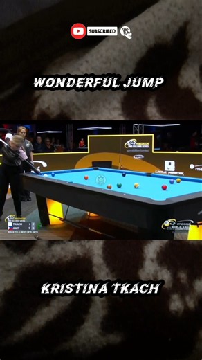 Incredible jump shot from Kristina Tkach!🔥 #billiards #woman #predator #proteam #highlights #shorts
