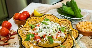 Falafel Waffles with Tahini Sauce
