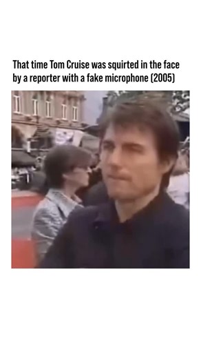 @thecelebcore on Instagram: "The best possible reaction. In 2005, during the London premiere of War of the Worlds, Tom Cruise was pranked by a fake news reporter who sprayed water in his face using a disguised microphone. The incident made international headlines, not only for the unusual nature of the prank but also for Cruise’s composed and firm response. What would you have done in that situation?"
