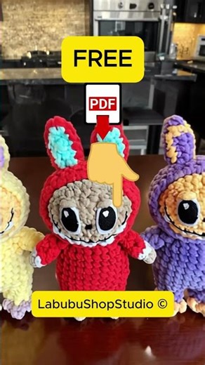 🧶✨ Make Your Own Labubu–The Cutest No-Sew Crochet Pattern for Beginners! #labubu #crochet #women