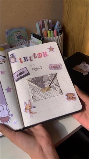 Day 14: Letter to Myself Journal Spread 💌✨ #journaling #scrapbooking #shorts